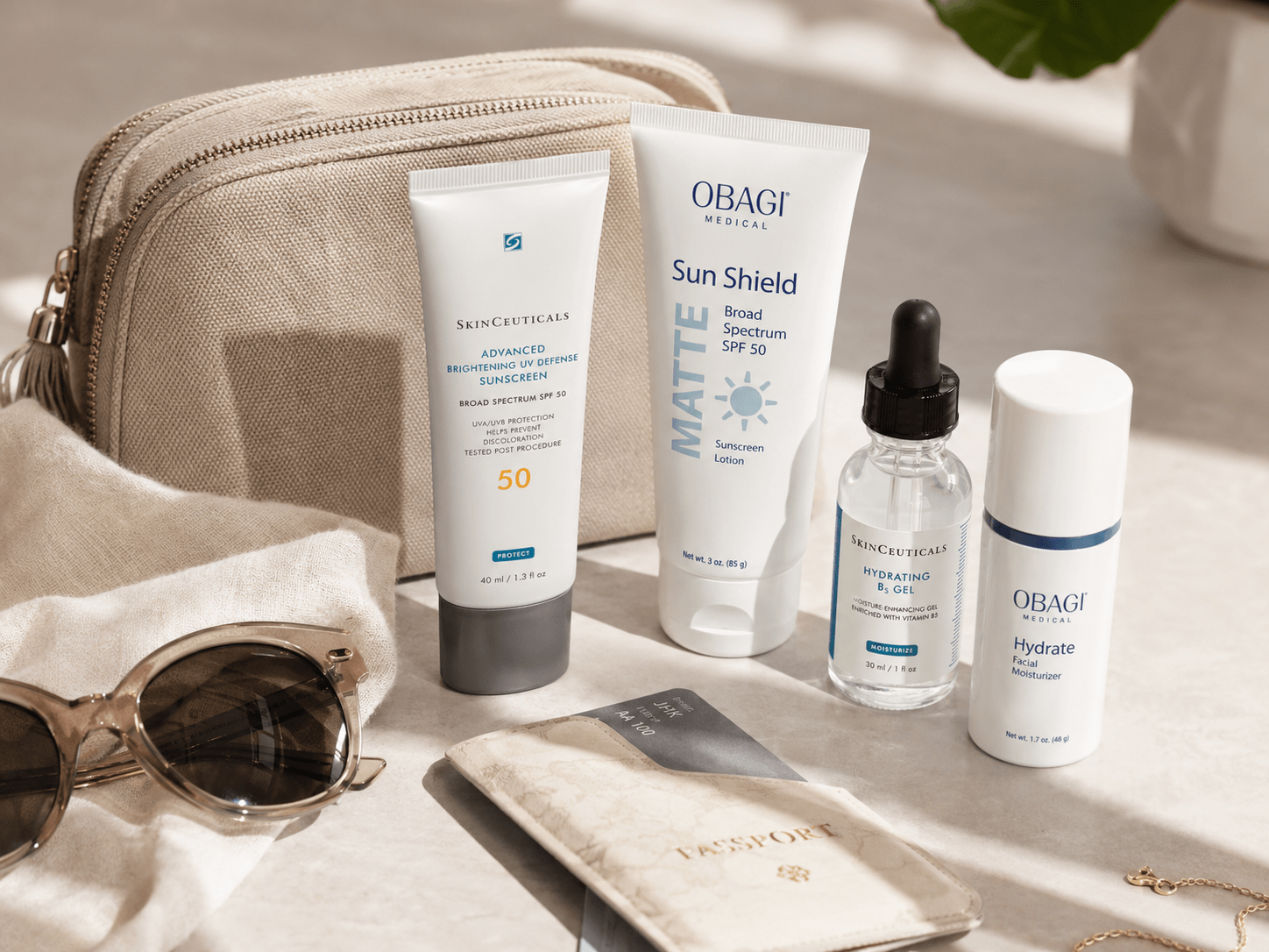 Holiday skincare packing list